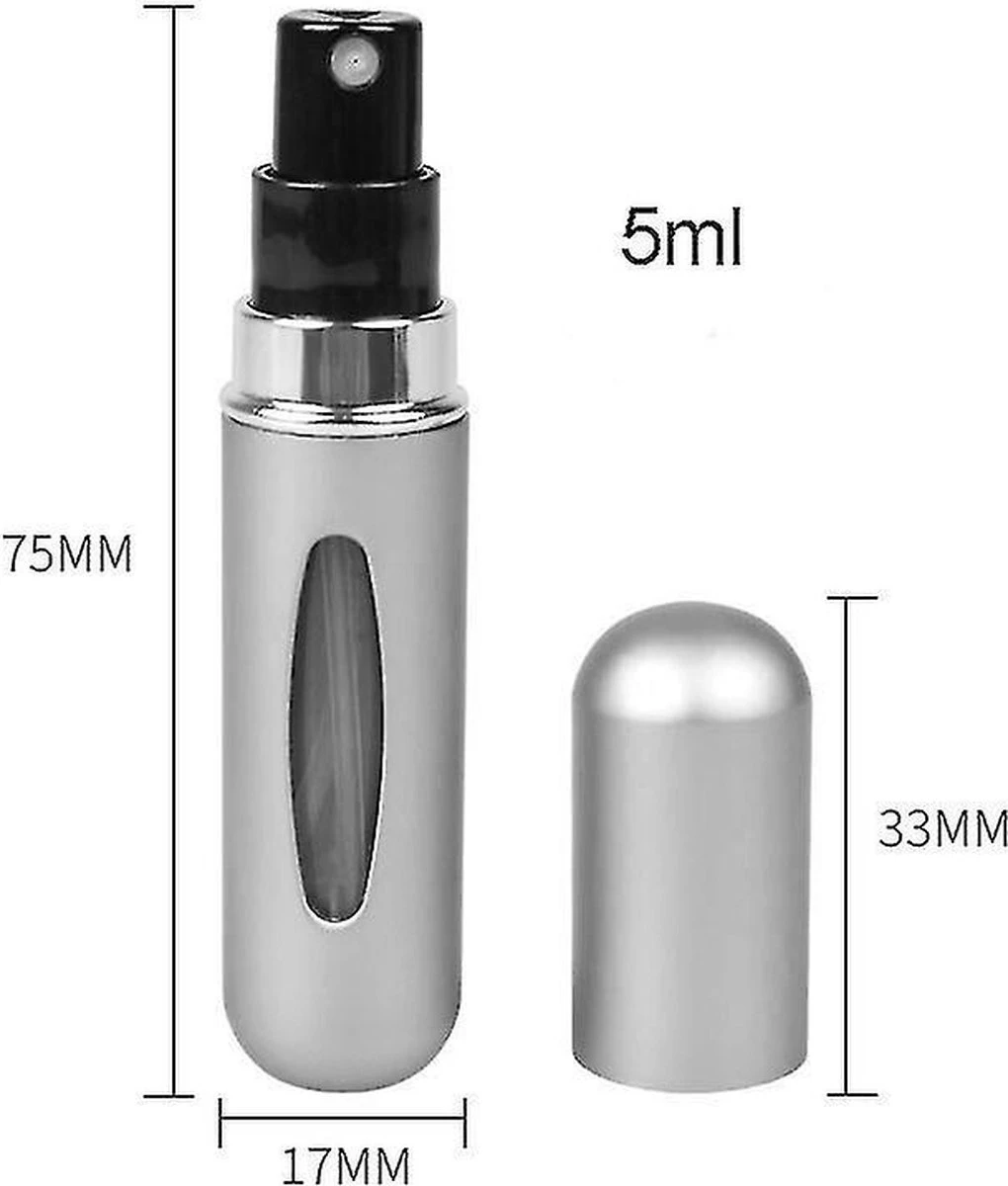 Fuzi Tools - Parfum Verstuiver - 5ML - Matt Grijs - Hervulbaar - Reisflesje - Mini Parfum Flesje 4 Fuzi Tools - Parfum Verstuiver - 5ML - Matt Grijs - Hervulbaar - Reisflesje - Mini Parfum Flesje - Afbeelding 4