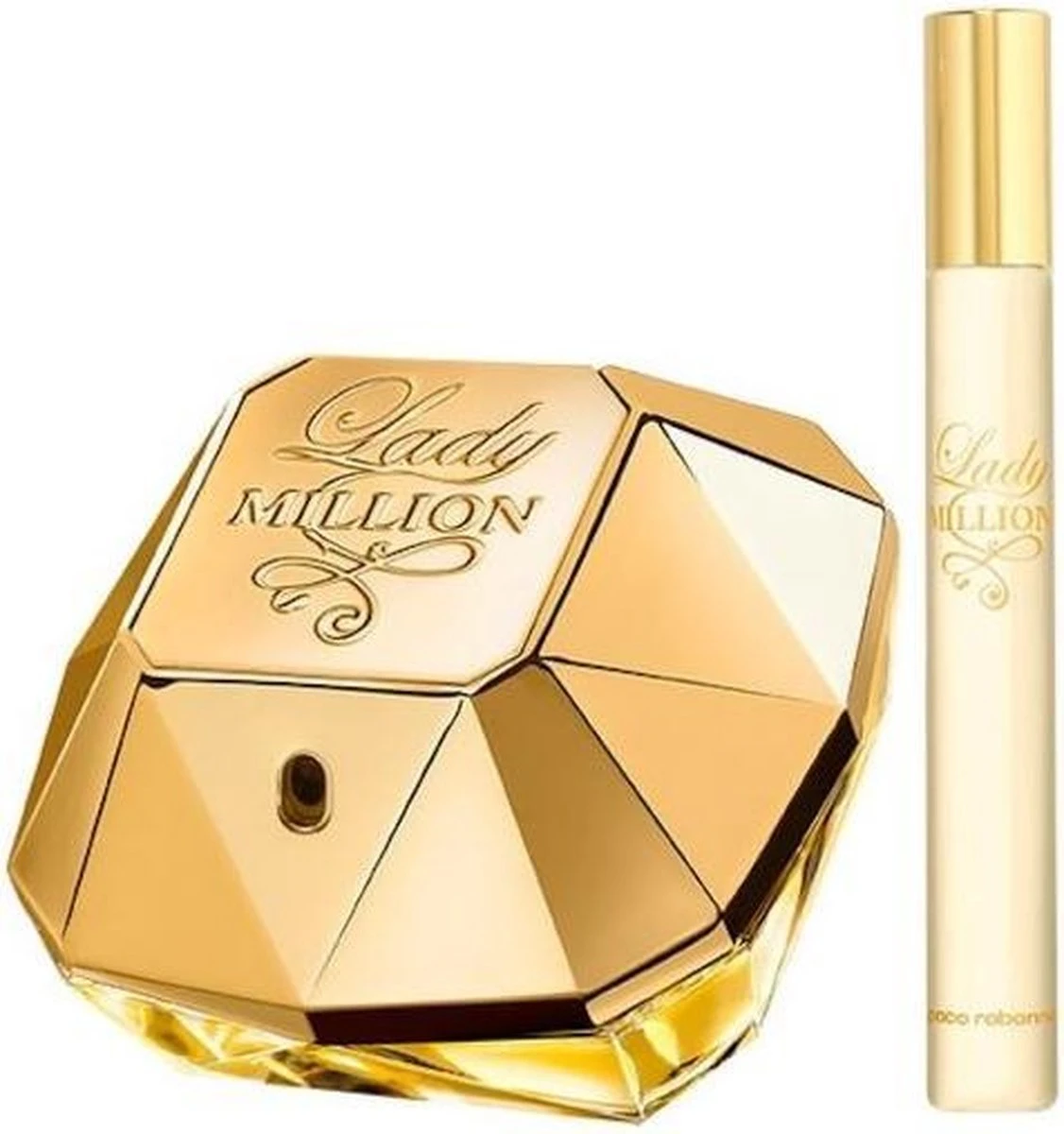 Paco Rabanne Lady Million Giftset 80 Ml Eau De Parfum Spray + 20 Ml Eau De Parfum Tasspray - Cadeauset Voor Dames - Damesparfum 1 Paco Rabanne Lady Million Giftset 80 Ml Eau De Parfum Spray + 20 Ml Eau De Parfum Tasspray - Cadeauset Voor Dames - Damesparfum