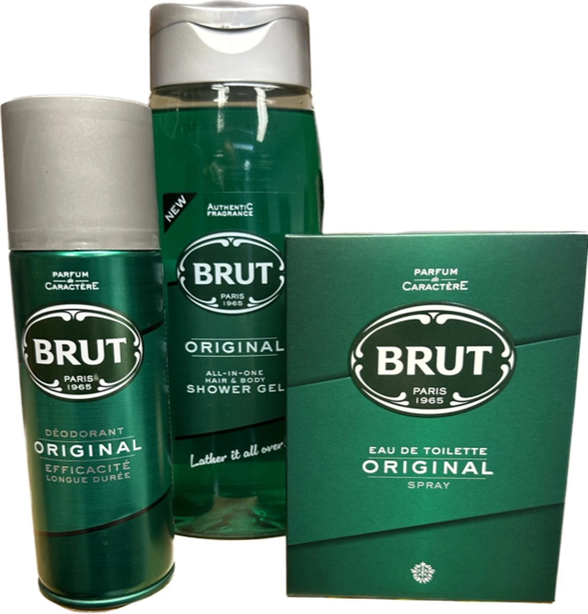 Brut Original - Pakket - 3in1 Douchegel 500 Ml & Eau De Toilette 100 Ml & Deo Spray 200 Ml 1 Brut Original - Pakket - 3in1 Douchegel 500 Ml & Eau De Toilette 100 Ml & Deo Spray 200 Ml