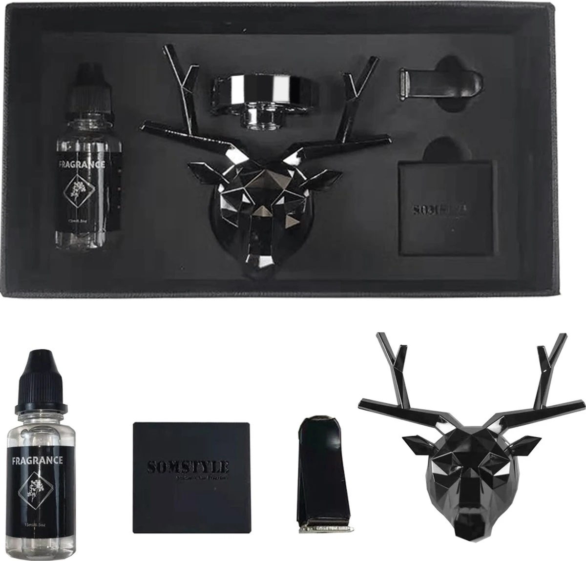 Somstyle Luxe Autoparfum - Zoete Geur Auto - Luchtverfrisser – Rendier – Zwart 2 Somstyle Luxe Autoparfum - Zoete Geur Auto - Luchtverfrisser – Rendier – Zwart - Afbeelding 2