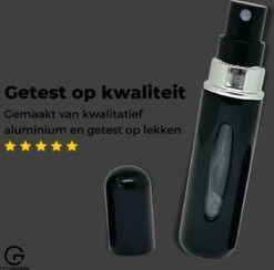 Cetins - Parfum Verstuiver Navulbaar - Mini Parfum Flesje - Reisflesje – Zwart -Parfum Speciaal Winkel 1200x1187 1