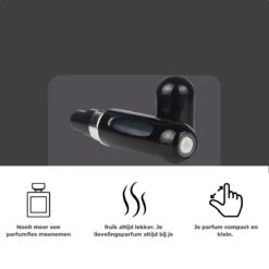 Cetins - Parfum Verstuiver Navulbaar - Mini Parfum Flesje - Reisflesje – Zwart -Parfum Speciaal Winkel 1200x1200 621