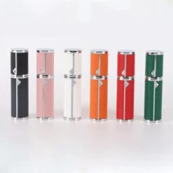 Hervulbare Parfumverstuiver-5ml-Mini Parfumverstuiver-Kleine Spuitfles Voor Parfum-Lege Parfumflesje Voor Op Reis Glasspray Draagbaar Parfumpakket Met Lederen Hoes - Mandarijn Groen -Parfum Speciaal Winkel 1200x1200 648