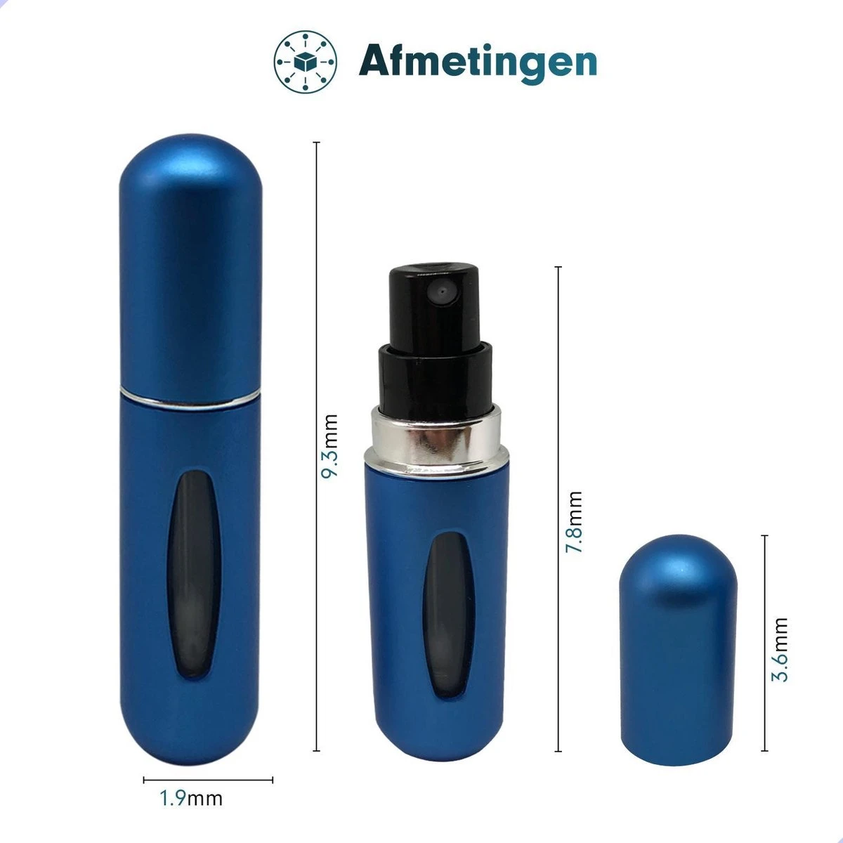 MaxedMore Navulbare Parfumverstuiver 5ml Blauw - 65 Keer Spraybare Parfum Verstuiver - Hervulbaar Tasverstuiver Voor Parfum - Meeneem Mini Geur Flesje Voor Op Reis - Lipstick Formaat Navulbaar Parfumflesje 3 MaxedMore Navulbare Parfumverstuiver 5ml Blauw - 65 Keer Spraybare Parfum Verstuiver - Hervulbaar Tasverstuiver Voor Parfum - Meeneem Mini Geur Flesje Voor Op Reis - Lipstick Formaat Navulbaar Parfumflesje - Afbeelding 3