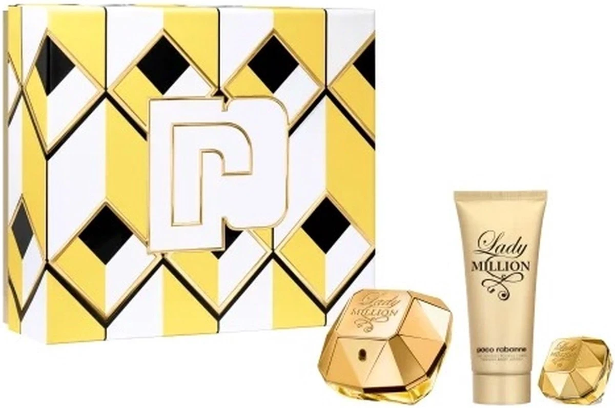 Paco Rabanne Lady Million Eau De Parfum 80ml + Body Lotion 100 Ml + EDP 5 Ml Set 1 Paco Rabanne Lady Million Eau De Parfum 80ml + Body Lotion 100 Ml + EDP 5 Ml Set