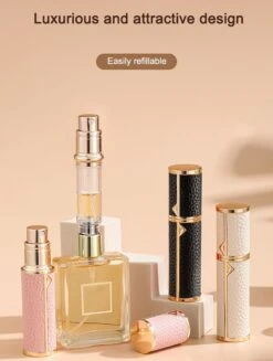 Hervulbare Parfumverstuiver-5ml-Mini Parfumverstuiver-Kleine Spuitfles Voor Parfum-Lege Parfumflesje Voor Op Reis Glasspray Draagbaar Parfumpakket Met Lederen Hoes - Mandarijn Groen -Parfum Speciaal Winkel 906x1200 3